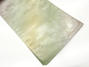 作家物　引き箔　変わり花輪模様刺繍暈し袋帯